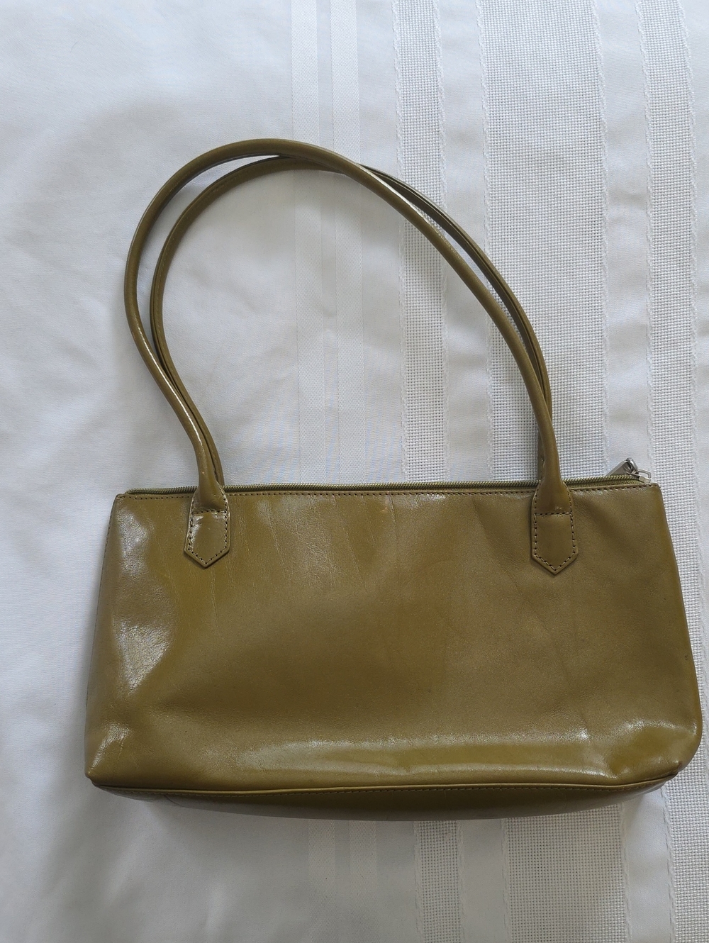 HOBO Olive Green Shoulder Bag with Dual Top Handles Zip Close
